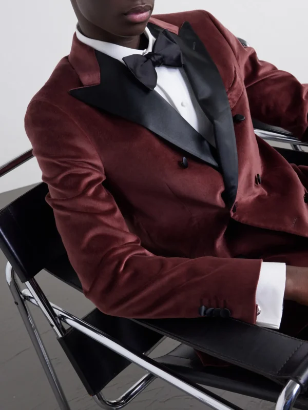 Veste de smoking croisée en velours Boglioli