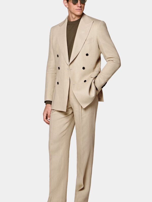Costume en lin marron clair Milano coupe Tailored Suitsupply