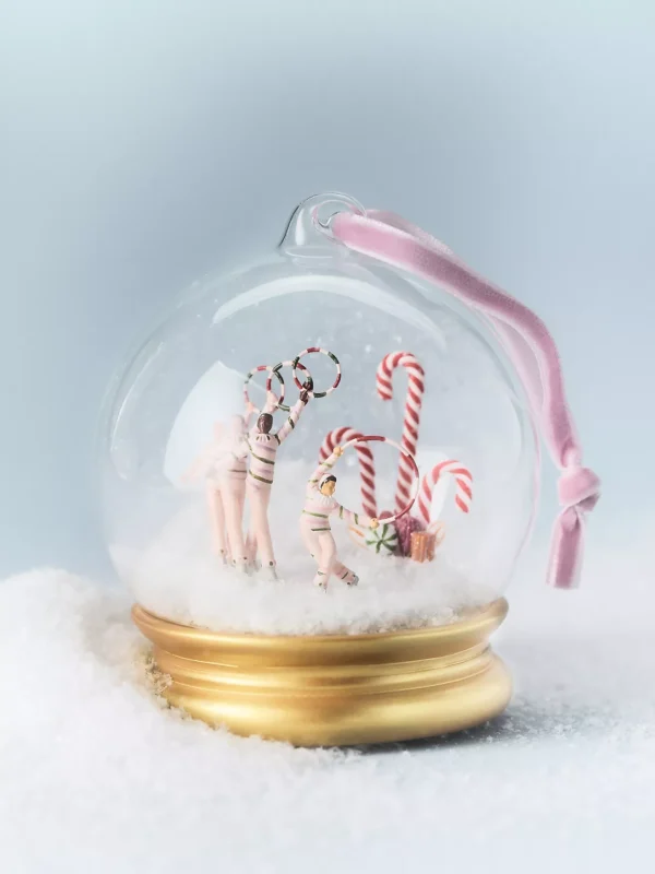 Ornement boule à neige Canne en sucre New York City Ballet
