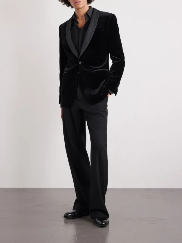 Veste de costume en velours noir Tom Ford